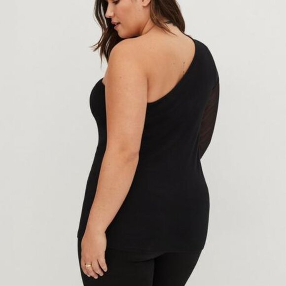 Torrid Black One-Shoulder Top 2X - Picture 2 of 8